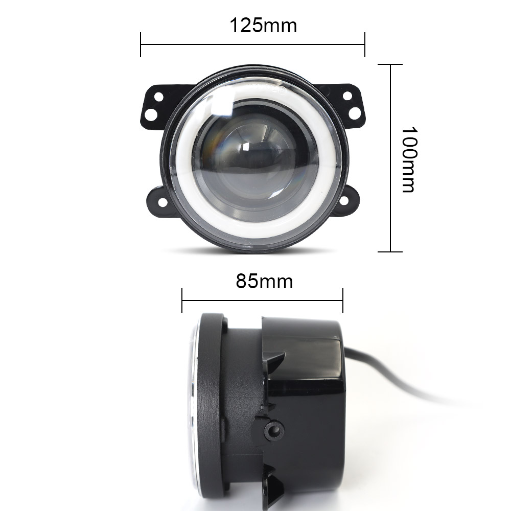 60W Aluminum White Yellow 4 Inch Angel Eyes LED Auto Drive Light Projector Fog Lamp