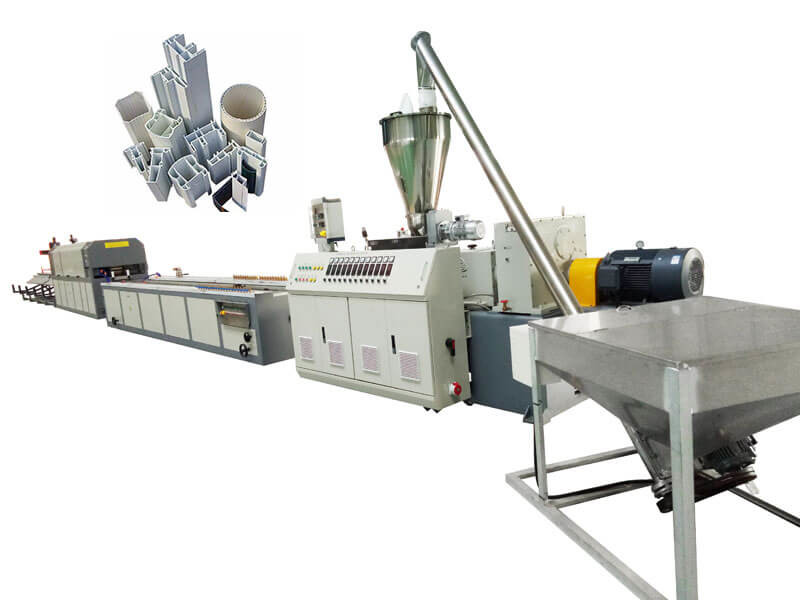 Fireproof 55KW WPC Profile Extrusion Decking Boards Making Line