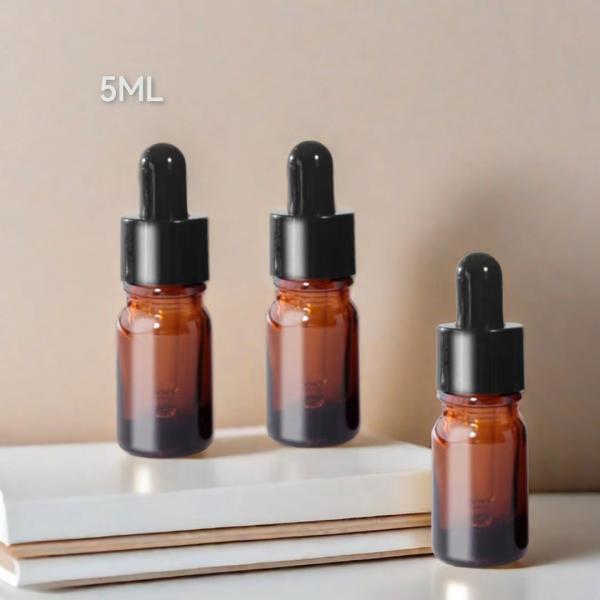 Brwon 10ml Glass Dropper Bottle For CBD liquids And Essential Oils