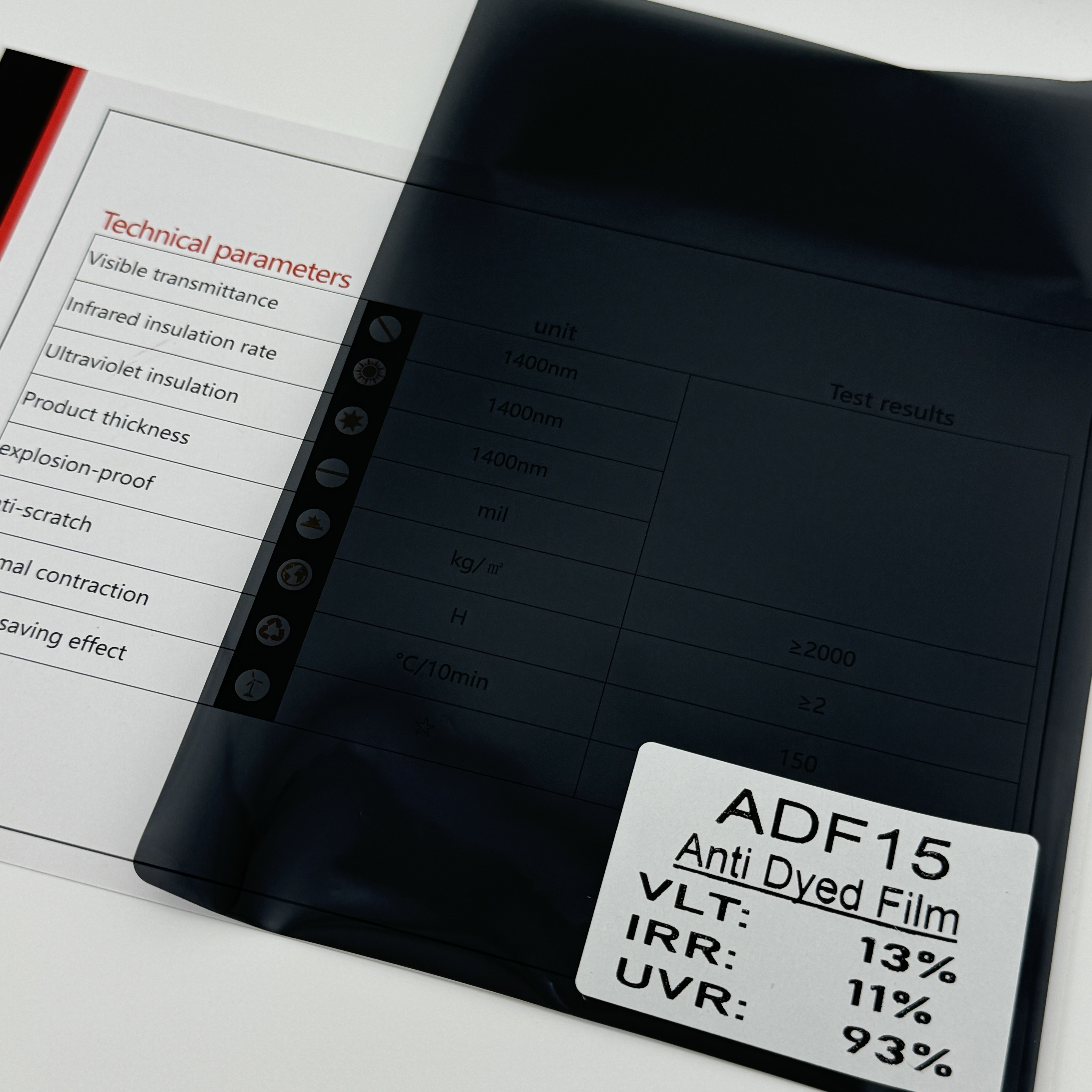 ADF15 VLT15% 1 Ply Window Tint Anti Dyed Solar Window Film Customizable