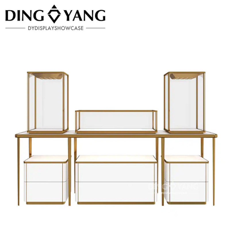 12V Glass High End Luxury Jewelry Showcases With Low Power Consumption Lights