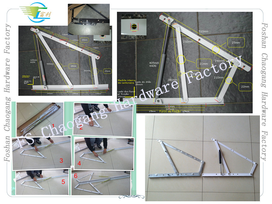 Steel Adjustable Bed Frame Accessories Parts Gas Lift for Support 120kg