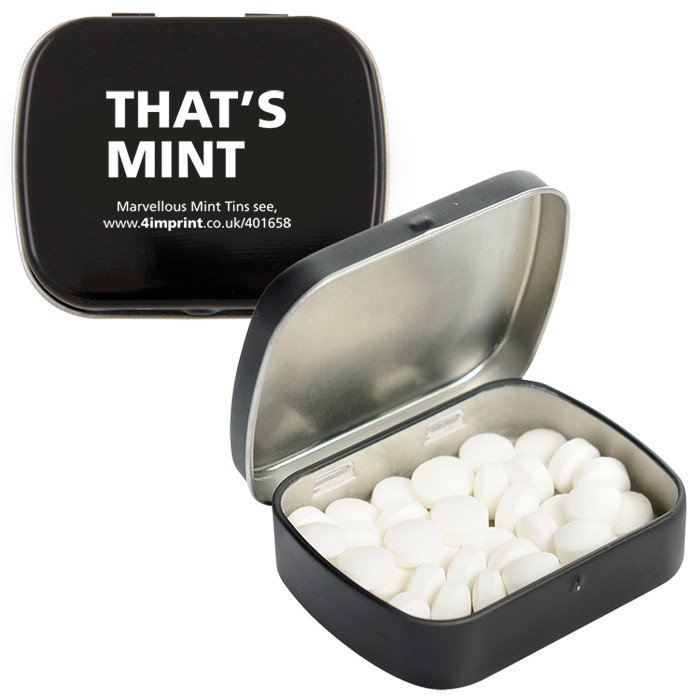 Cafe Express Tins Holiday Mint Storage Tin with Lid Printed Small Metal Box