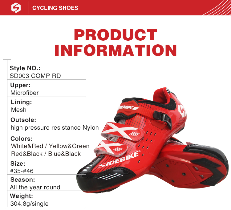 Multifunctional Road Racing Bicycle Shoes , Black Road Bike Shoes Dampproof
