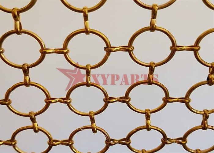 ø2.0*20mm Carbon Steel Ring Mesh Fabric As Divider For Interior Decoration