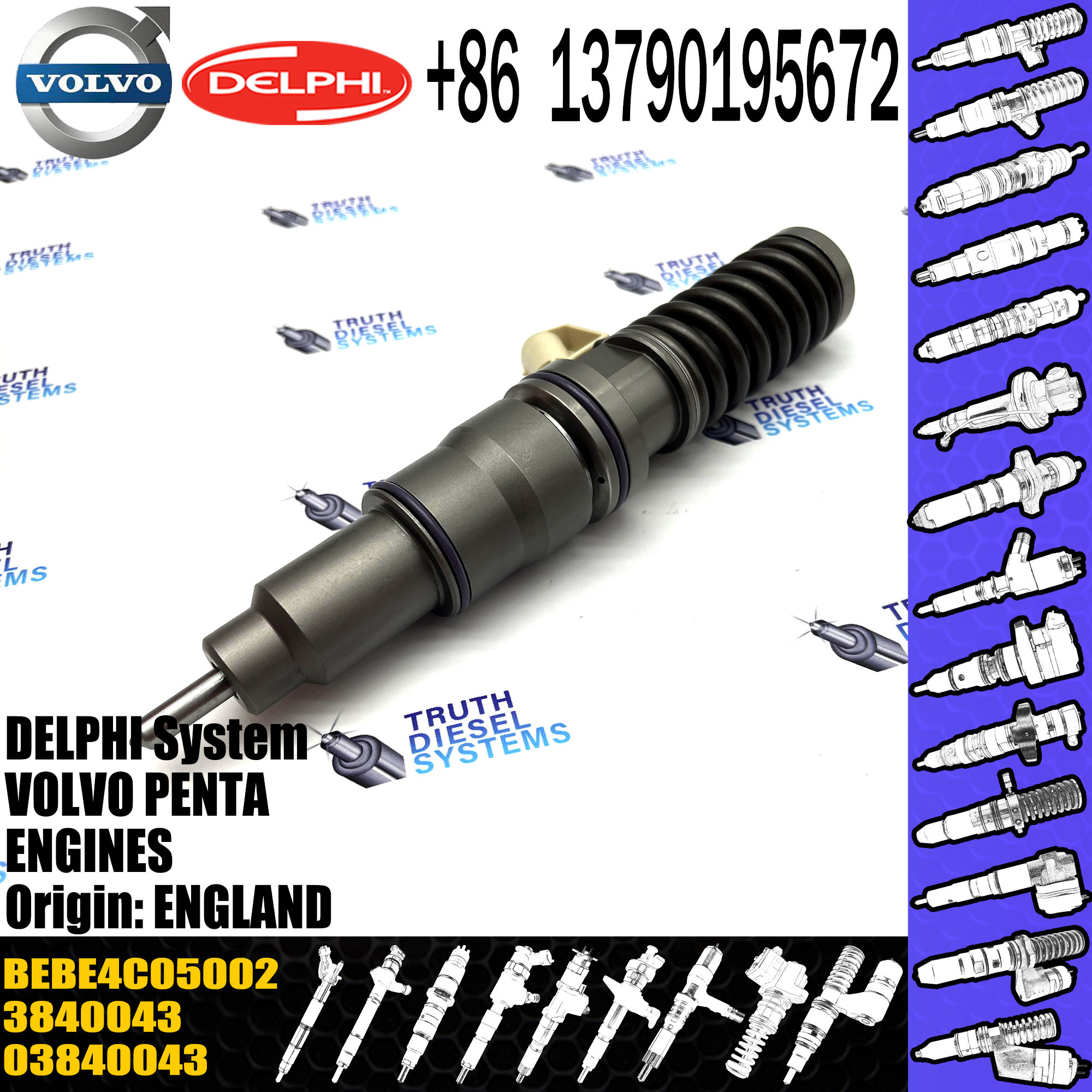 889498 BEBE4C05001 BEBE4C05002 889498 3840043 03840043 E1 for VOL PENTA ENGINES/9.0 LITRE MARIN