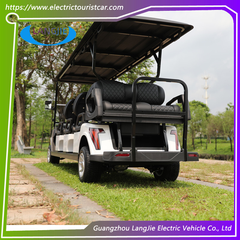 White Color Electric Club Carts 48V Battery-operated 8 Seater AC Motor Golf Buggy