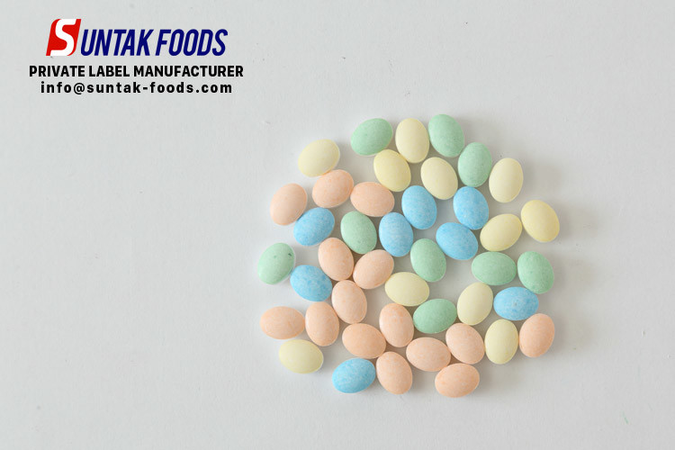 OEM Bulk Candy , Fruit Flavor Sweet Breath Sour Mint Candy Oval Shaped