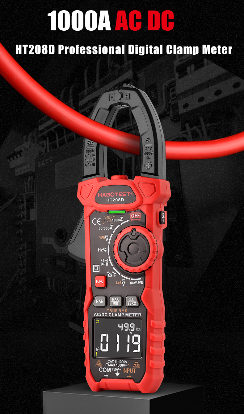 1000V 1000A 6000 Counts Digital Multimeter Clamp Meter