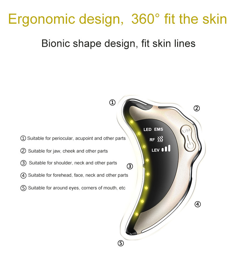 Vibrating Gua Sha Scraping Massage Tool Smooth Edge Micro Current Scraping Plate Electric Guasha Board