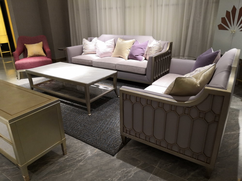 Elegance American style furniture in Light luxury design for Villa house living room leather sofa factory directly sale