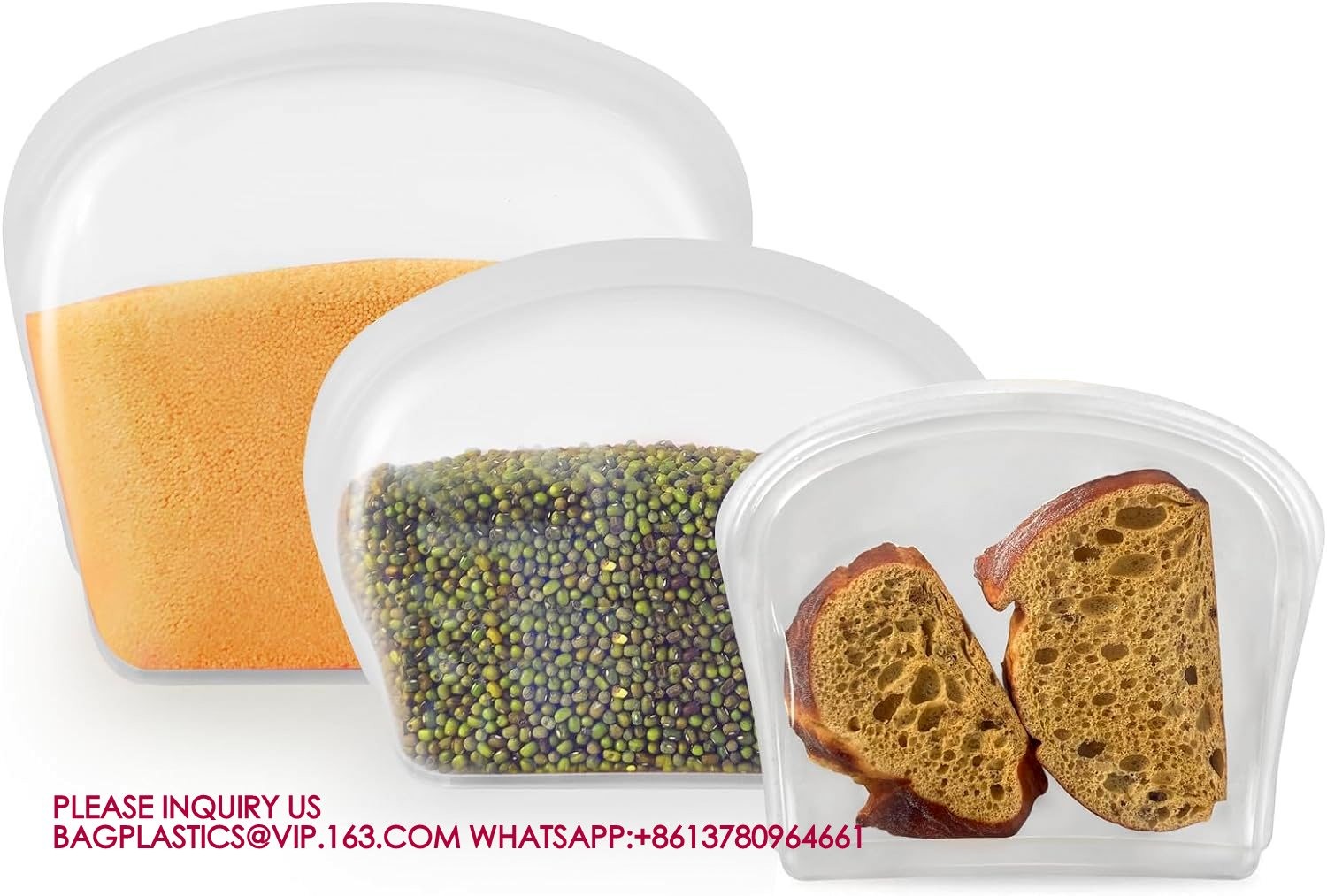 Reusable Food Storage Bags Freezer Sous Vide Container Oven Microwave Dishwasher Safe