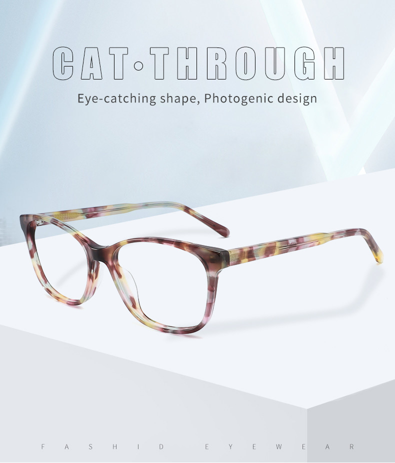 Handmade Acetate Prescription Eyeglasses Women Prescription Lens Available