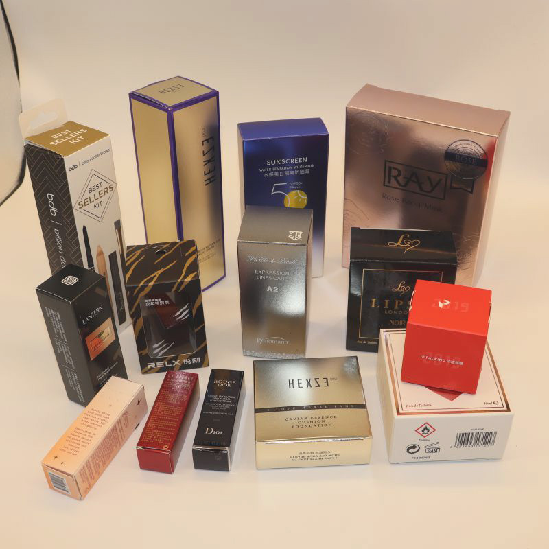 Embossing Cosmetic Packing Box CMYK Printing UV Print Art Paper Material, Beauty Care, foled box