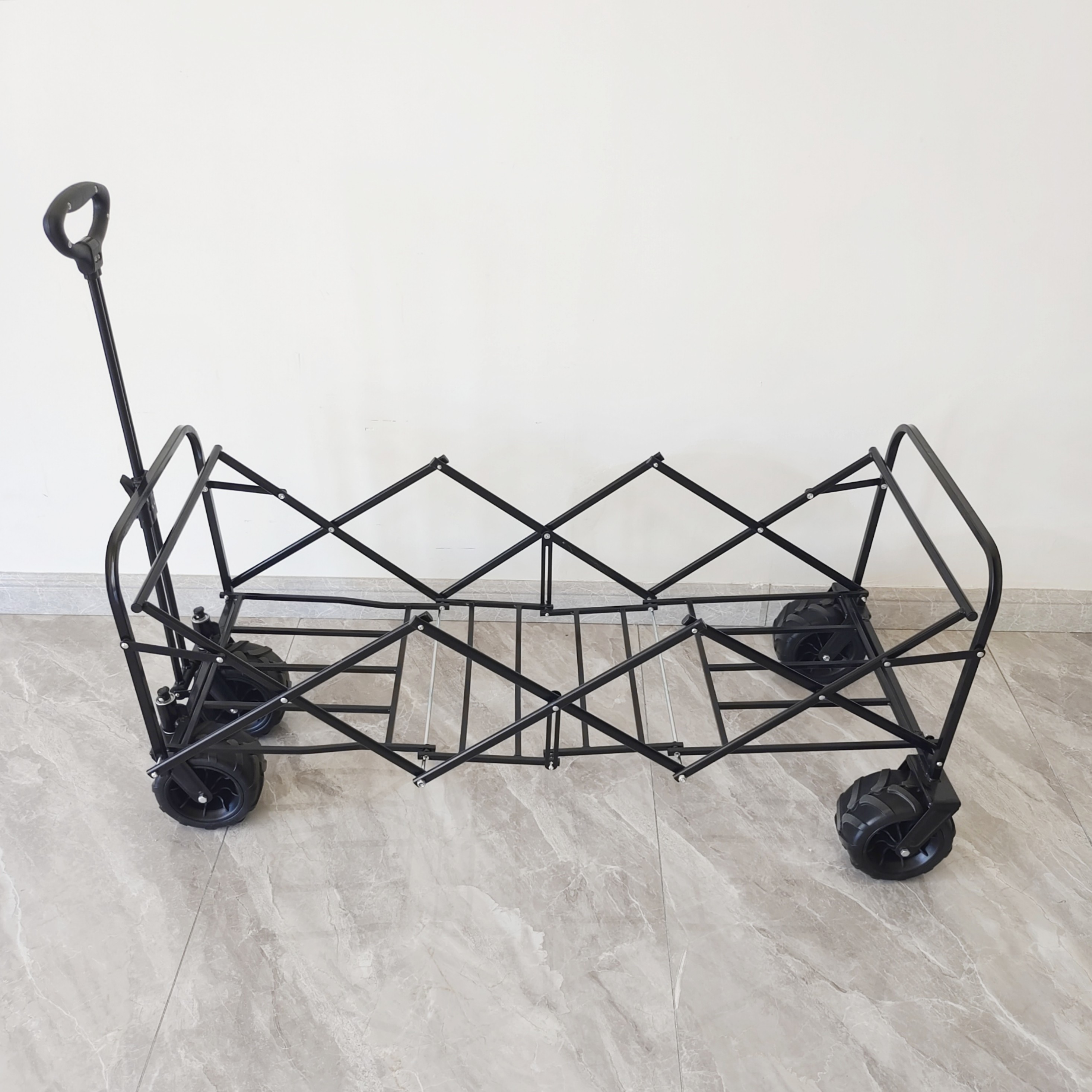 Extended Capacity Folding Wagon Utility Camping Cart Outdoor Beach Trolley