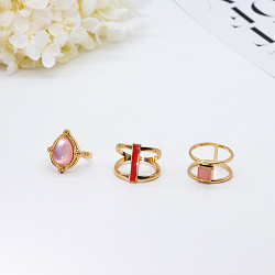 Custom Gemstone Pearl Jewelry Adjustable Engagement Jade Ring 15 - 18mm For Women
