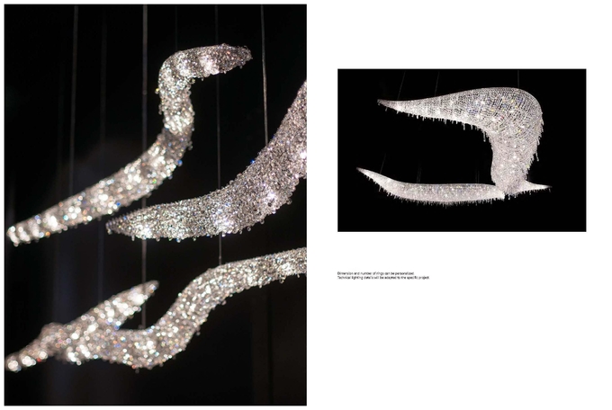LED Bulb Custom Creative Crystal Lobby Chandelier With Switch Control