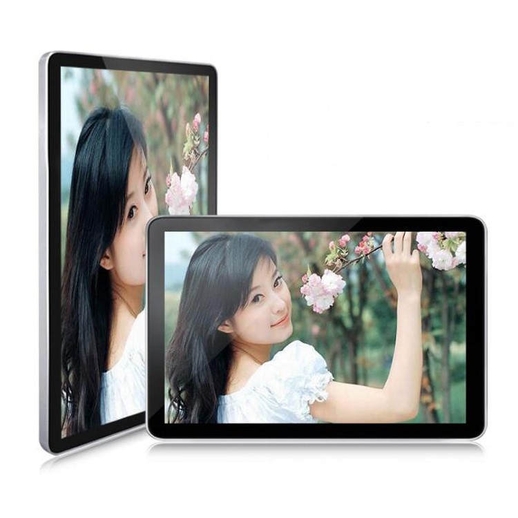 wall mounted 23.6" 24" inch LCD totem support landscape and portrait display mode embedded multimedia player