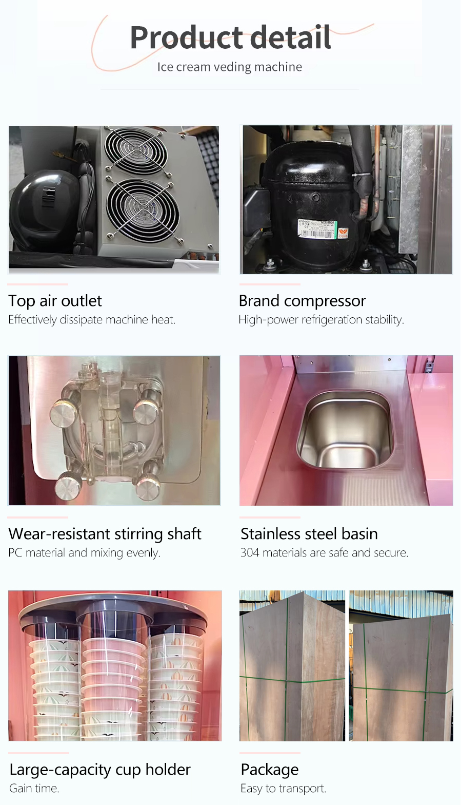 Automatic Soft Serve Ice Cream Vending Machine for 80-100g Cup Volume Commercial