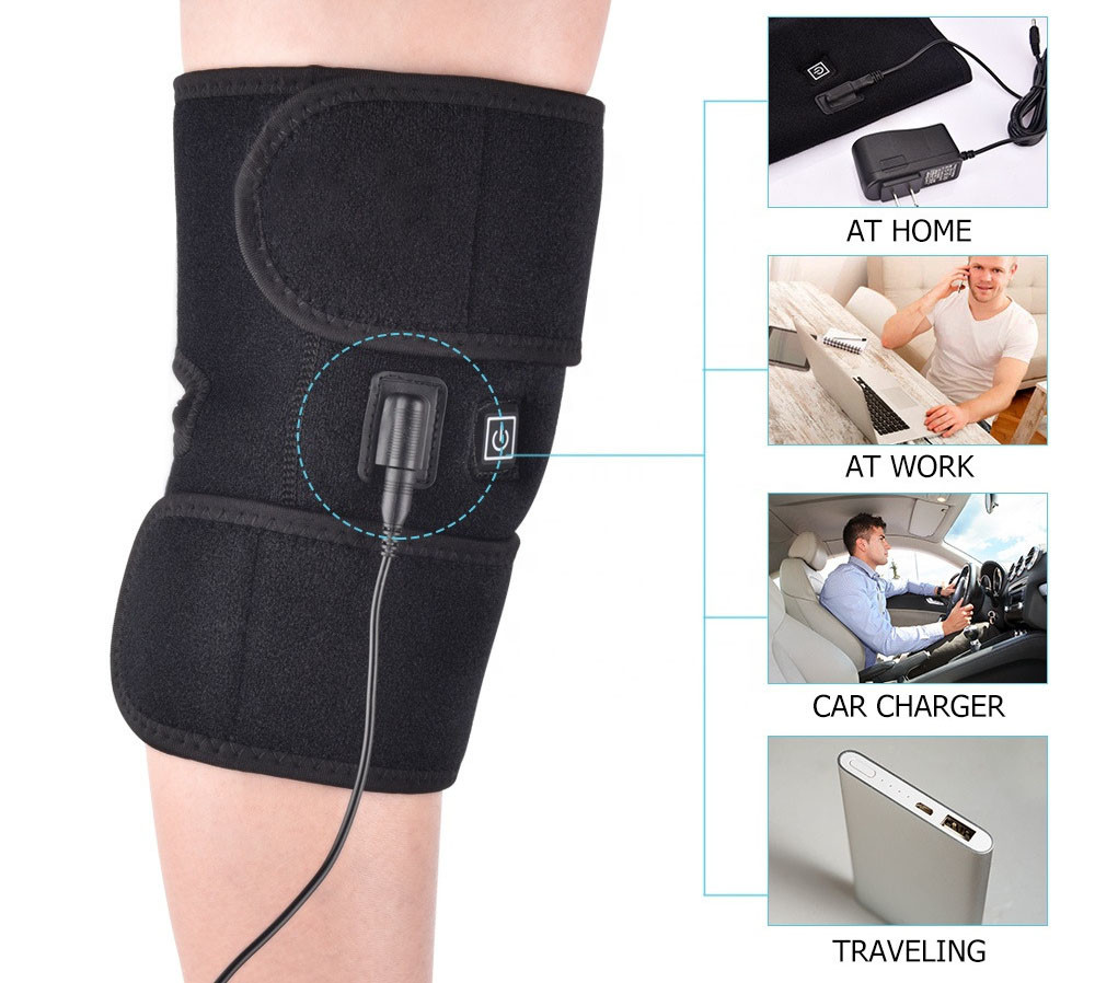 USB Charging Heat Therapy Wrap For Knee Injury 45degree Temperature Graphene Material