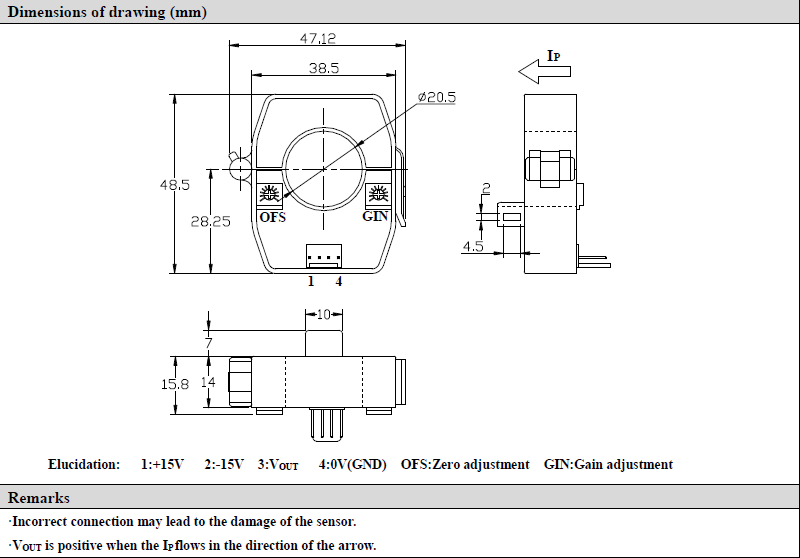 High Accuracy Hall Effect Split Core Current Sensor For Switch Power Supply