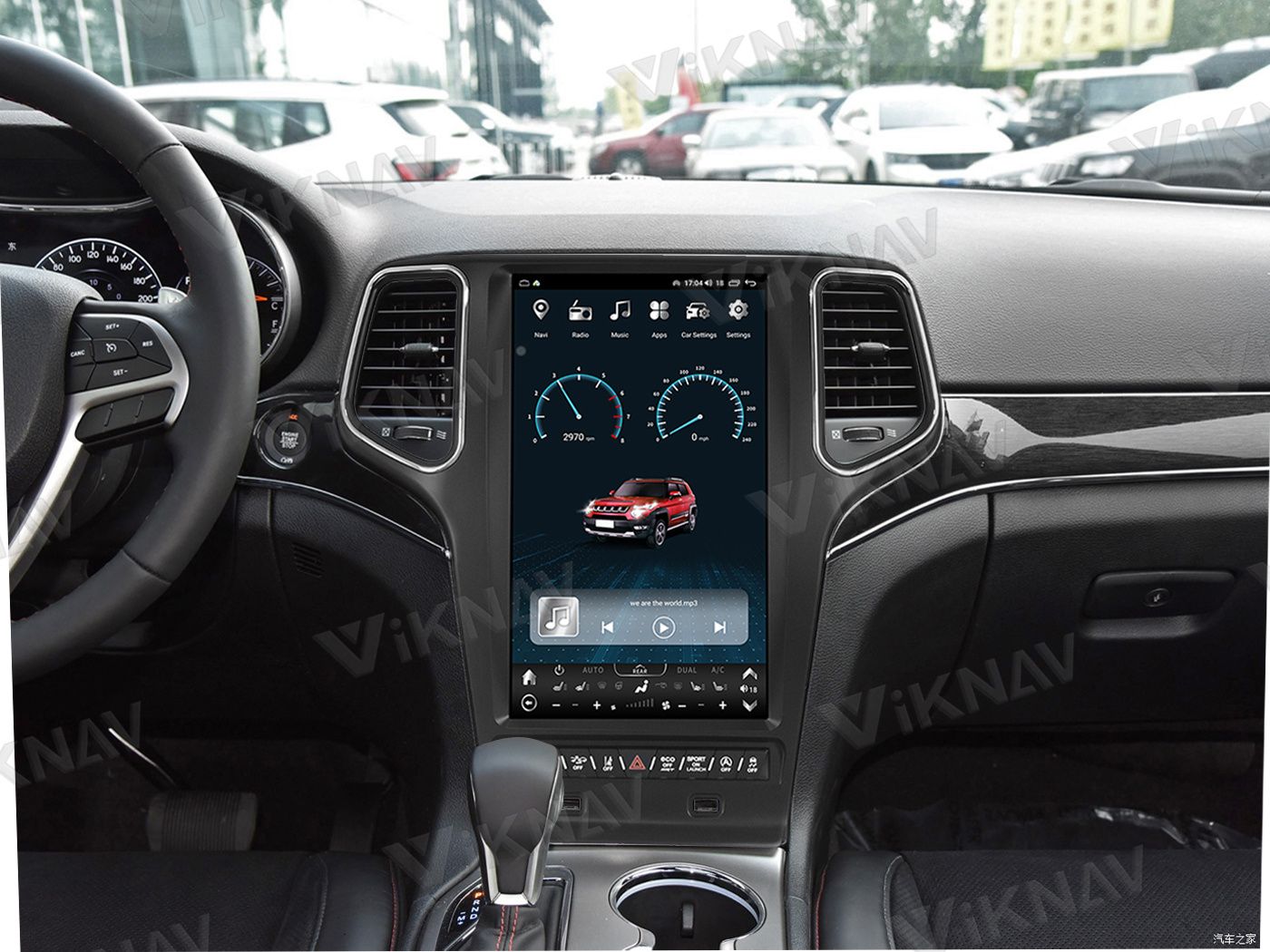 Viknav Car Radio For Jeep Grand Cherokee (2014-2019) 14.4 inch Android 13 Auto Stereo GPS Navigation Wireless Carplay