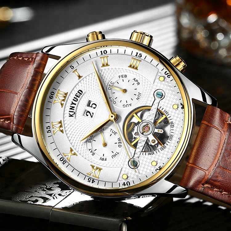 Good Texture Mechanical Wrist Watch Genuine Leather Mechanical Wrist Watch