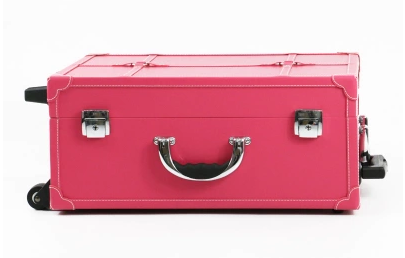 Waterproof Trolly Make-up Box/aluminum Cosmetic Case With Light And Mirror KL-MCL001-PINK