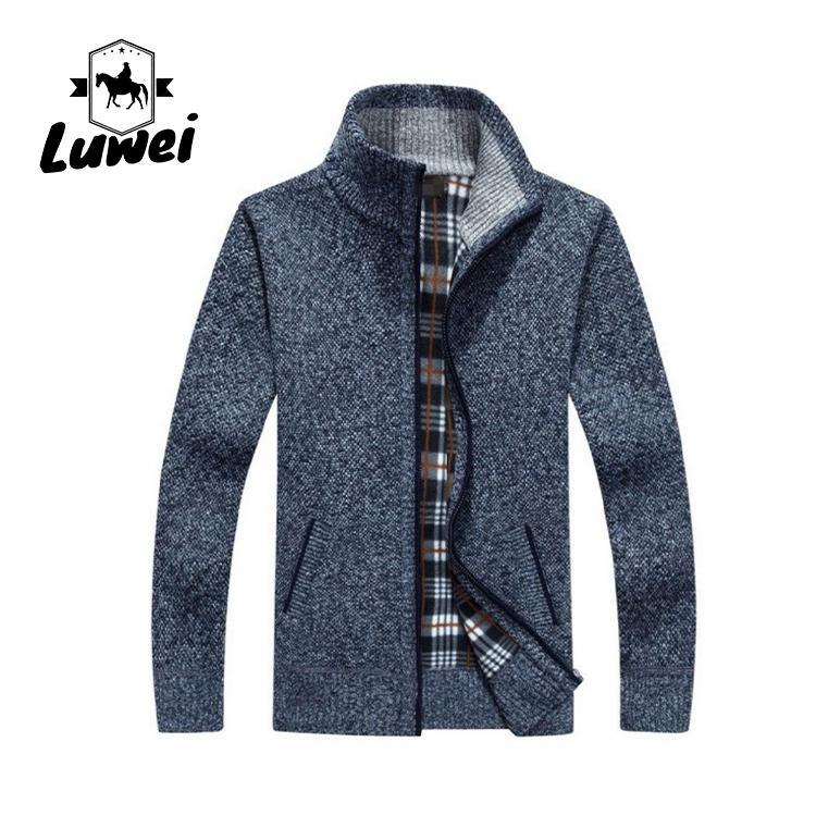 Autumn Thicken Plus Polyester Black Thick Velvet Sweater Utility Male Clothing Casual Knitwear Jackets Cardigan Coats