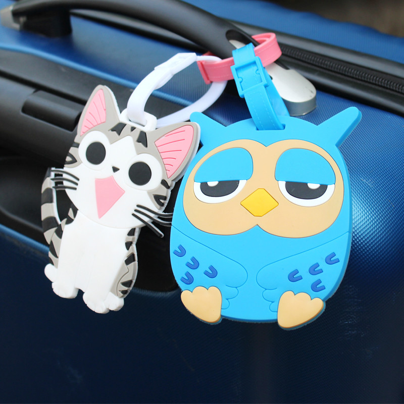 Custom Cartoon Silicon Luggage Tag, OEM Rubber Luggage Tag