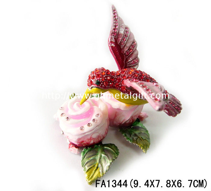 Mini hummer bird box for wedding box metal bird gift box hummer trinket box bird