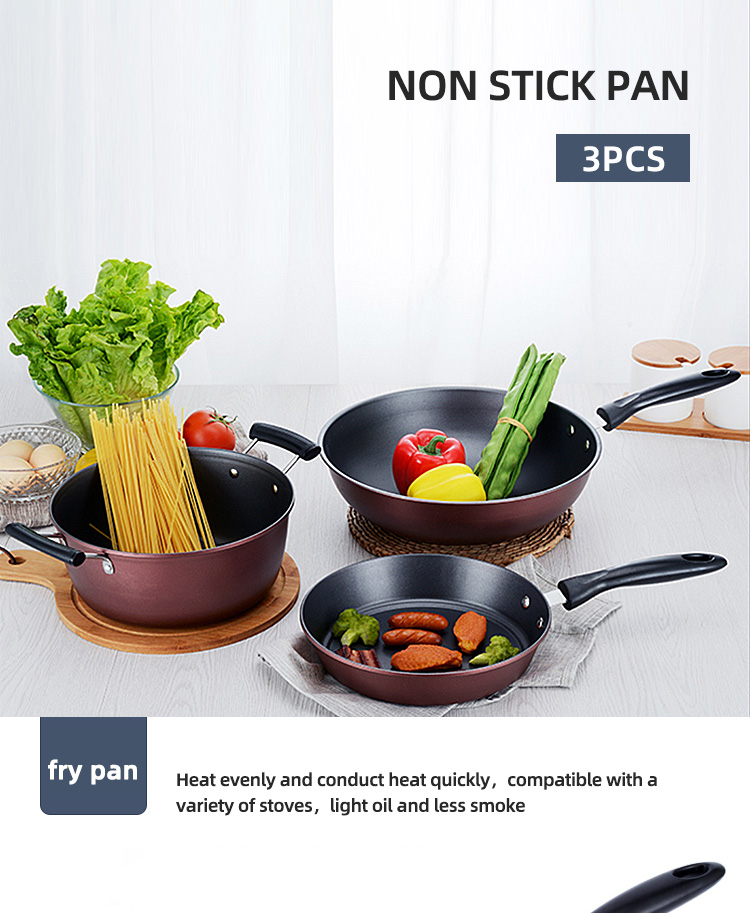 6 Pieces Red Cast Iron Cookware Set Nonstick Soup Pots For Kitchen
