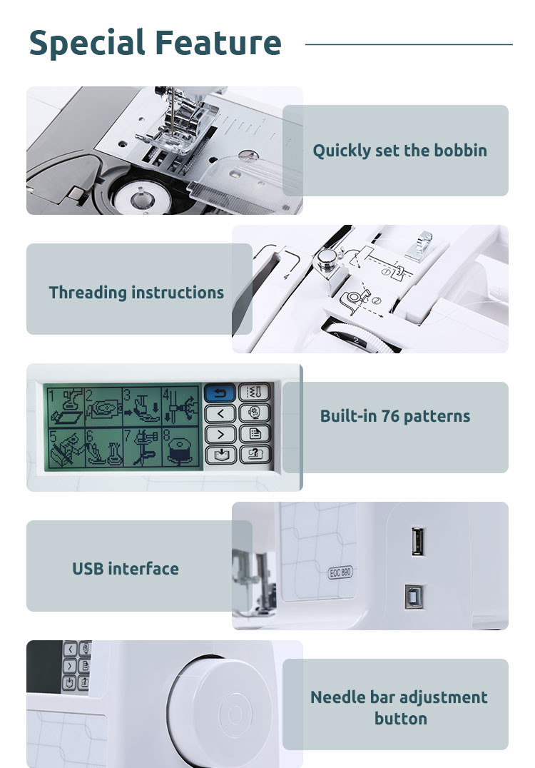 Mini CE Computerized Embroidery Machine 45W Electric Driven