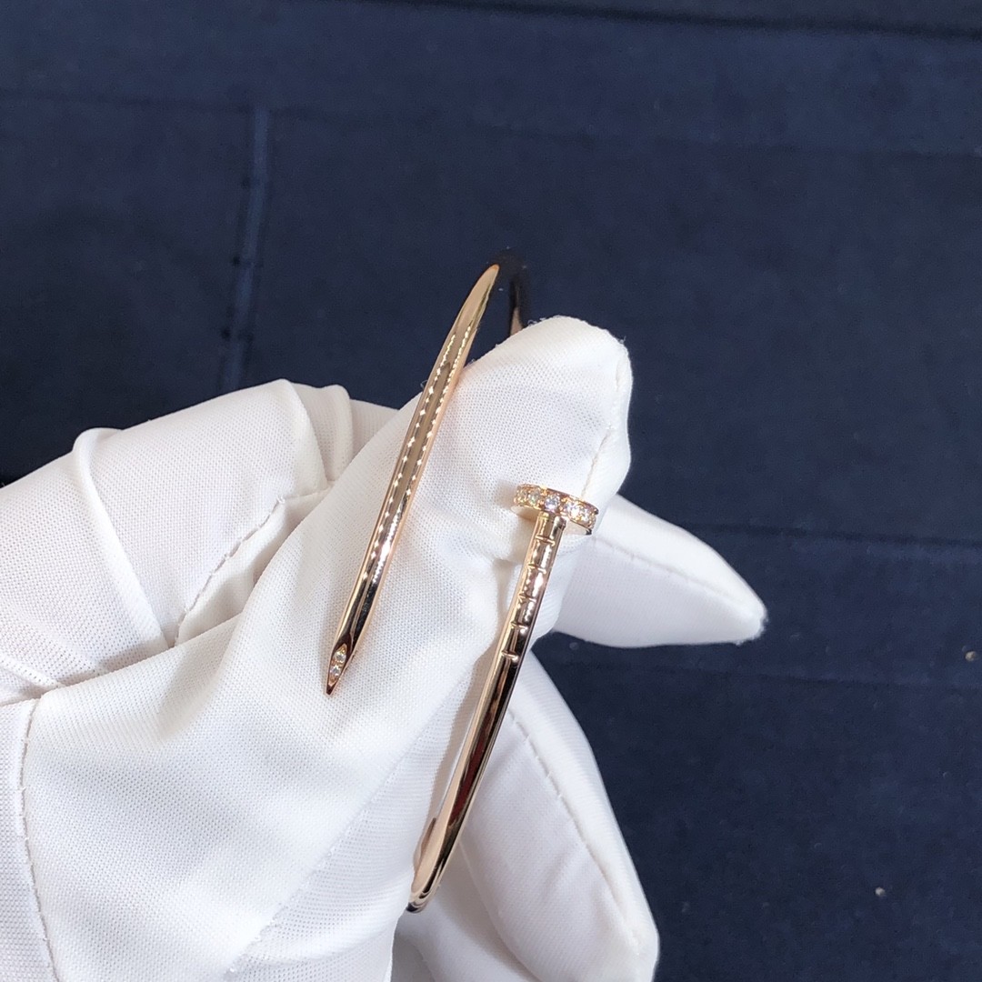 Elegant Car Tier 18k Gold Juste Un Clou Bracelet Small Model Natural Diamonds