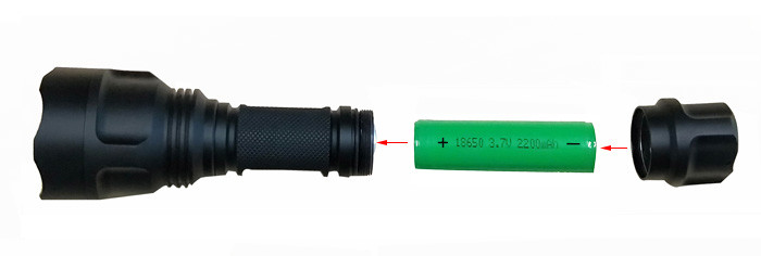 Professional Aluminum Rechargeable Tactical LED Flashlight 5W 220Lm