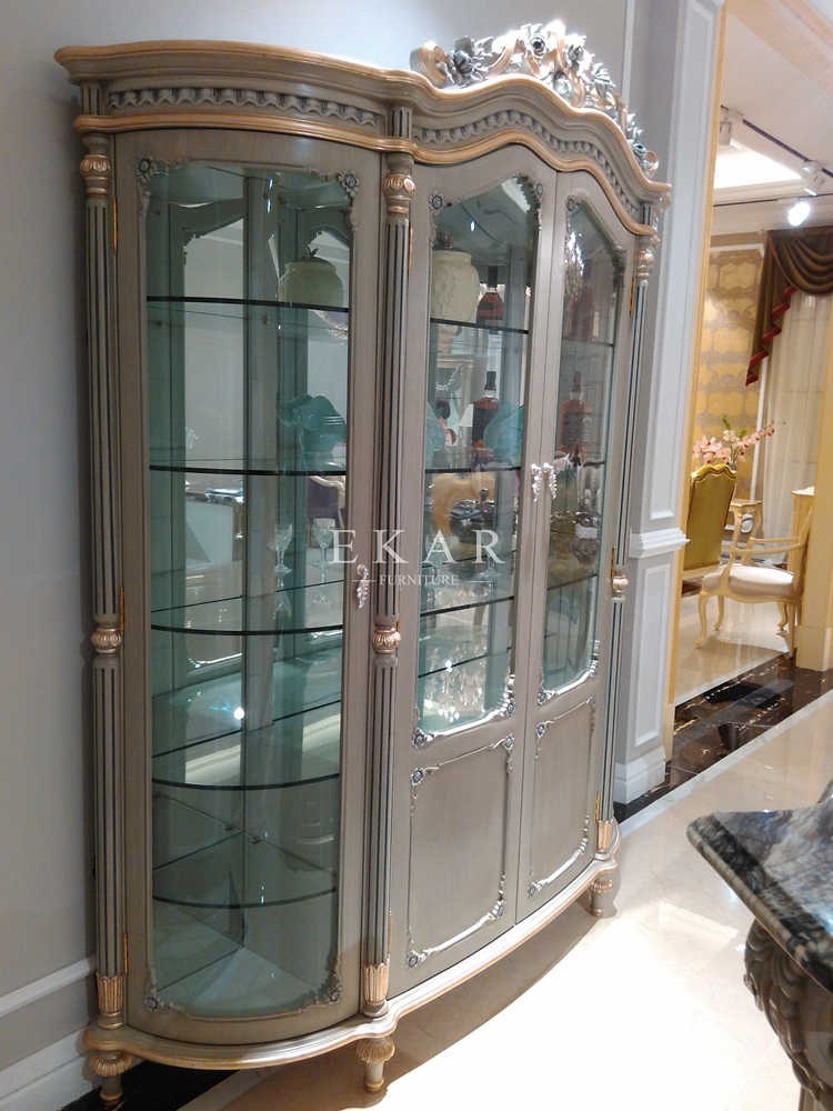Dining Room Side Cabinet Wine Cabinet Sideboard Modern Glass Two Doors Sideboard FJ-133B