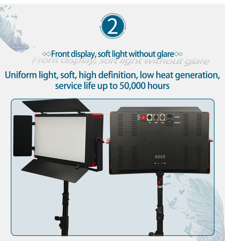 Aluminum Alloy Acrylic Covering LED840 DMX512 Portable Light for Photographic Shooting