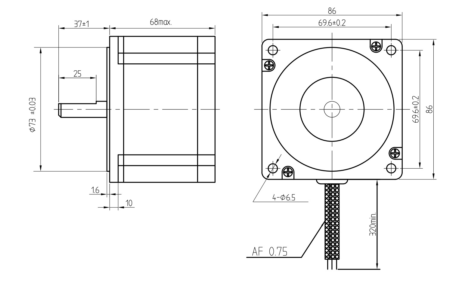 Nema34 85mm 85HS68-4004-001-06E 1.8 Step Motors 3N.M 2.8mH 0.6OHMS 2.7V