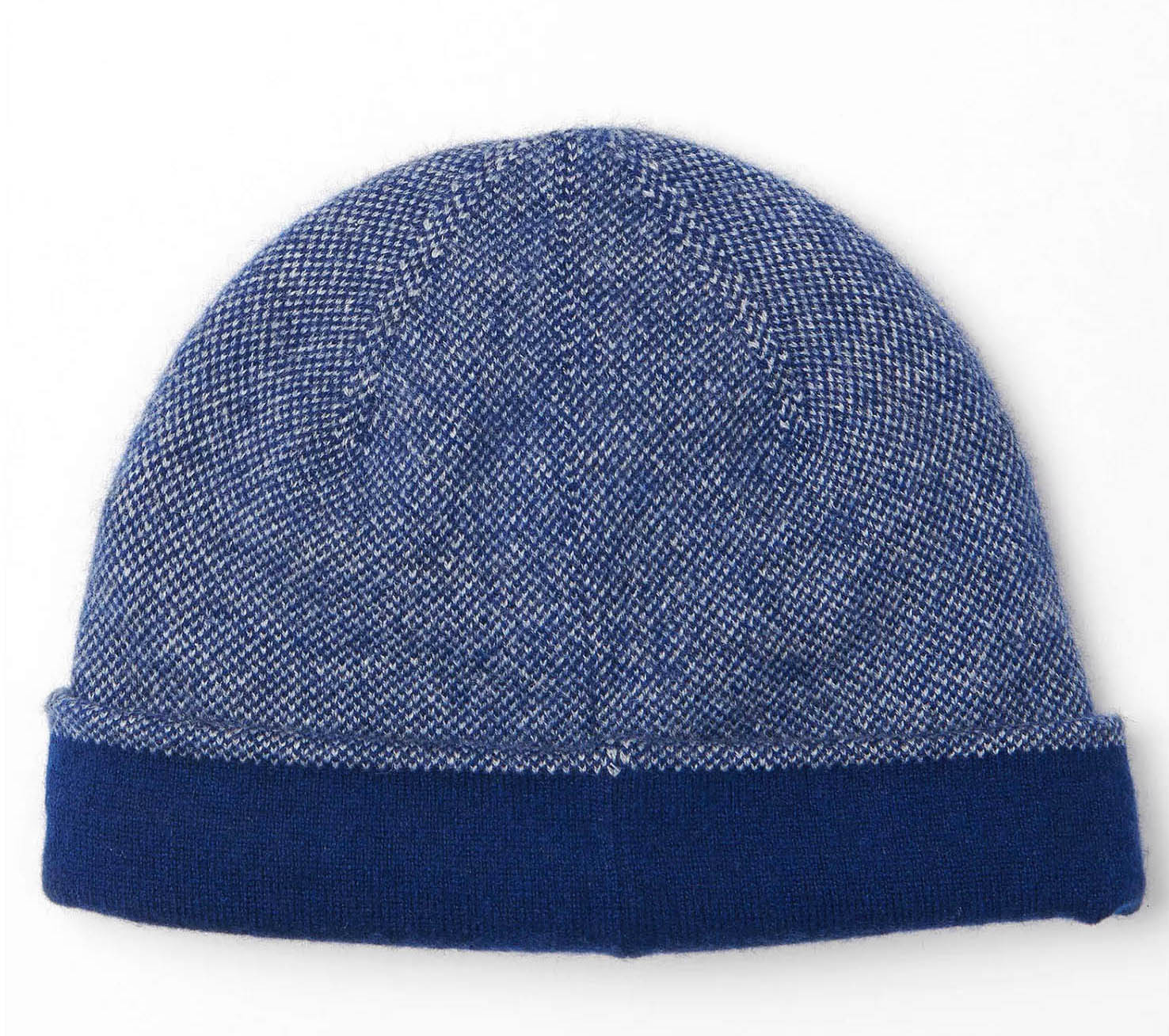 WOMEN'S 100% CASHMERE KNITTED BIRDSEYE DOUBLE LAYER BEANIE HAT