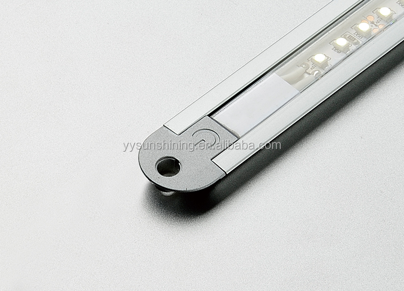 Color Rendering Index Ra 80 Light Gray Aluminum LED Recessed Strip Light with Touch Switch