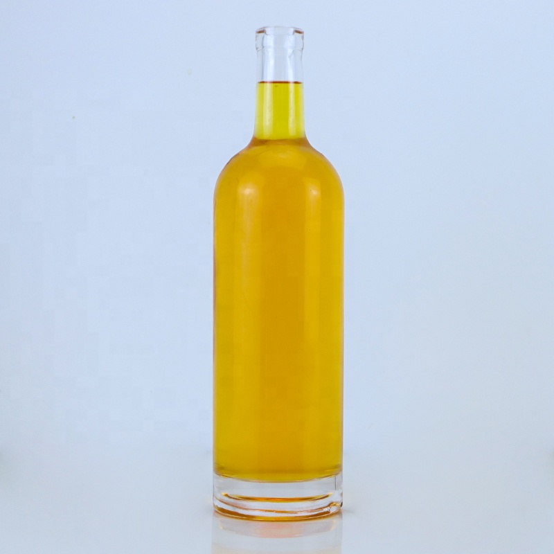 Clear or Customized Glass Bottle Unique 700ml 750ml for Whiskey Tequila Brandy Rum Gin