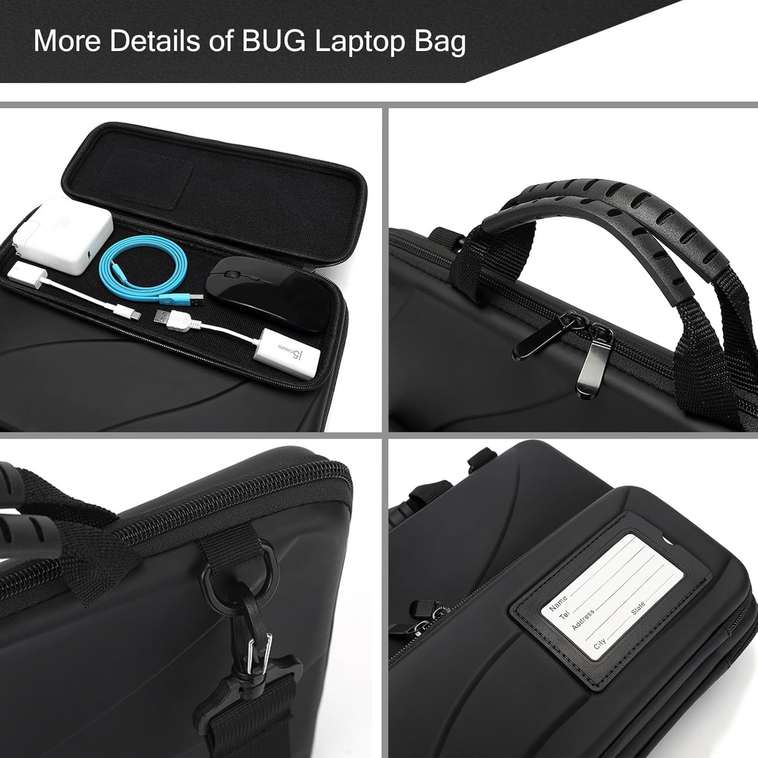 BUG 14.2-15.6 Inch Laptop Case Hard Shell, Protective Laptop Carrying Case with Stand for Heat Dissipation
