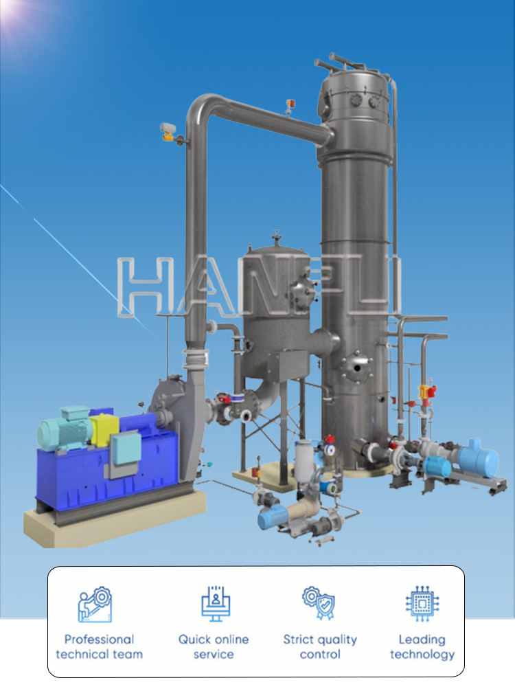 Lithium Manganate Mvr Falling Film Mvr Evaporator System Zero Liquid For Ethanol Recovery/Water Treatment