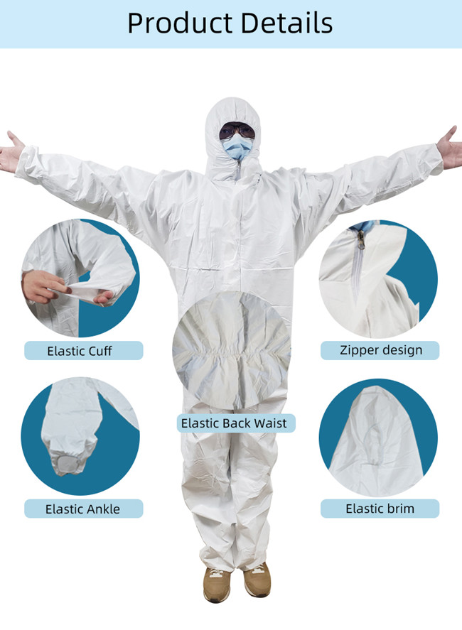 Waterproof Disposable Isolation Gown Anti Static For Clinic / Public Places