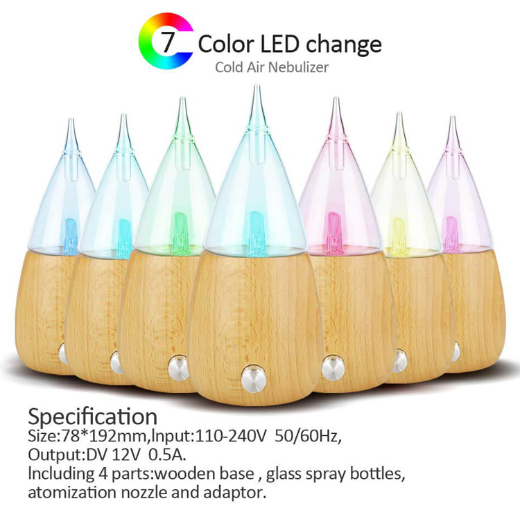 70ml 7 Color Changing Waterless Nebulizing Essential Oil Diffuser