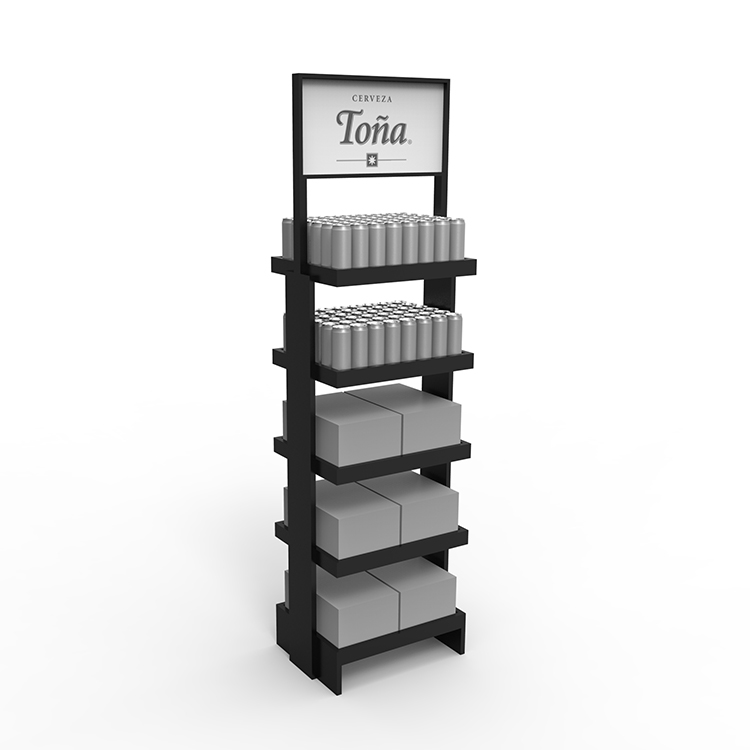 Customized Well Designed Bar Rack Ideas Supermarket Wine Rack Metal Wine Rack for Canned Alcoholic Beverage