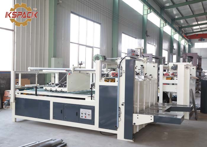 Semi Automatic Corrugated Box Folder Gluer Machine 4 KW PLC Control