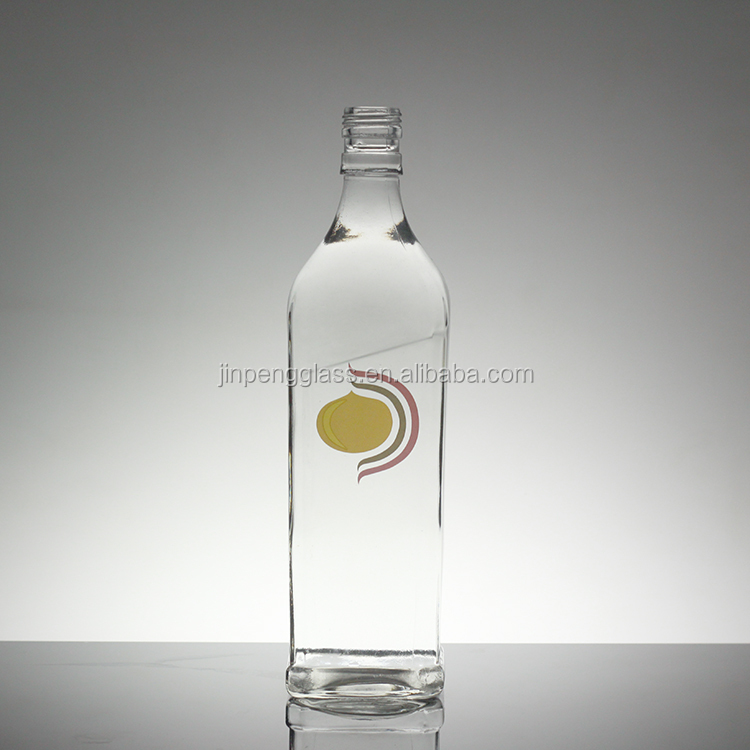 Custom Made Clear Glass Screw Cap Bottle for Juice or Soda Beverage 330ml 500ml 750ml