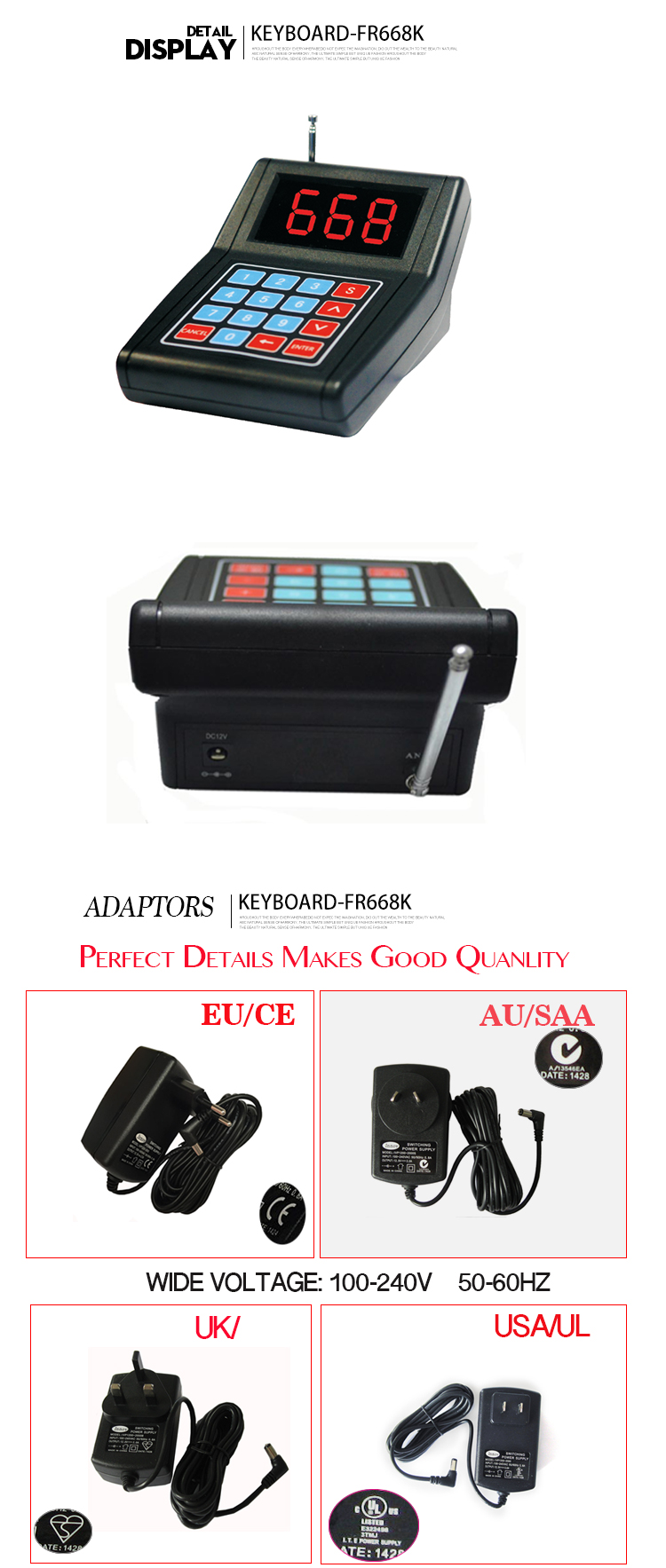 Facilitates the organization and delivery of orders nontraditional sales establishments with vibrate sound flash for restaurant