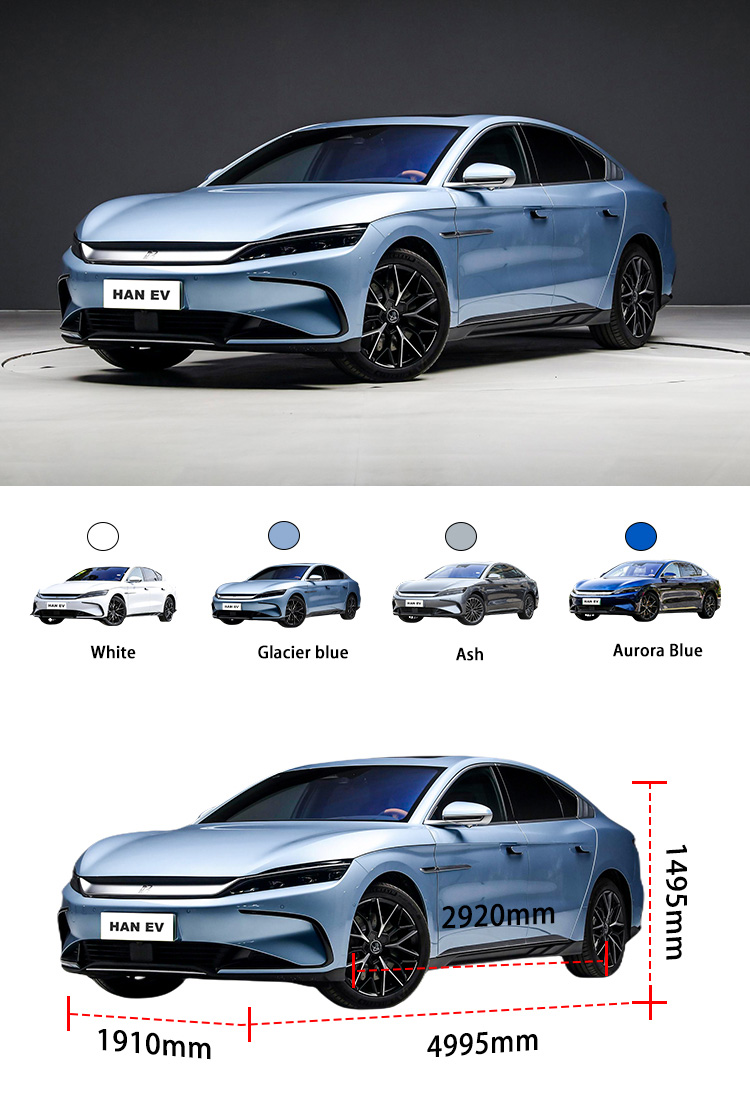 Byd Han powerful Electric EV Cars fast charging 5 seater Sedan Compact